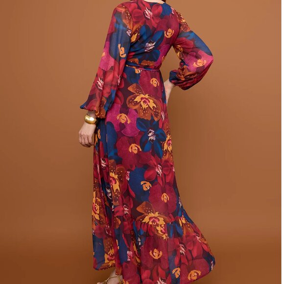 Mixed by Nasrin Long Sleeve Maxi Dress in Vesper - Picture 4 of 4